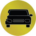 gold wrecked car vector