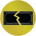 A symbol of a broken dollar